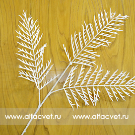 искусственные цветы новогодняя ветка с блестками 2 цвета белый 6