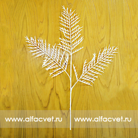 искусственные цветы новогодняя ветка с блестками 2 цвета белый 6