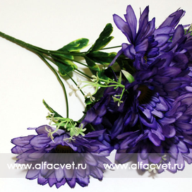 искусственные цветы ромашка цвета синий 12