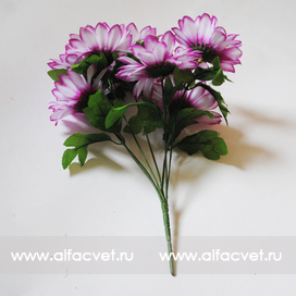 искусственные цветы ромашки цвета фиолетовый с белым 15