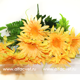 искусственные цветы ромашки с папоротником цвета желтый 1