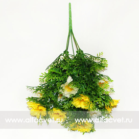 искусственные цветы ромашки c пластиком цвета желтый 1