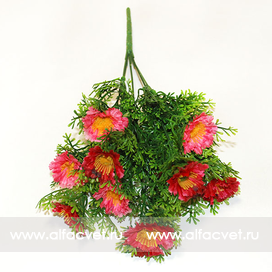 искусственные цветы ромашки c пластиком цвета красный 4