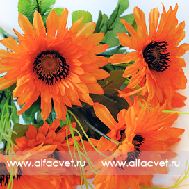 искусственные цветы букет ромашек цвета оранжевый 2