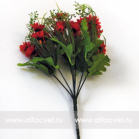 искусственные цветы букет ромашек с добавкой кашка цвета красный 4