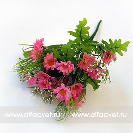 искусственные цветы букет ромашек с добавкой кашка цвета розовый 5