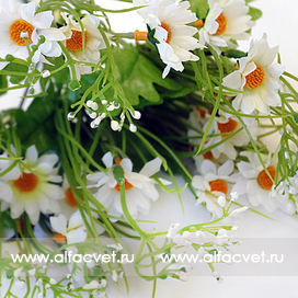 искусственные цветы букет ромашек с добавкой кашка цвета белый 6