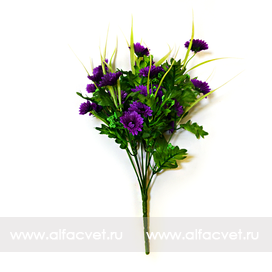 искусственные цветы букет ромашка с осокой цвета сиреневый 8