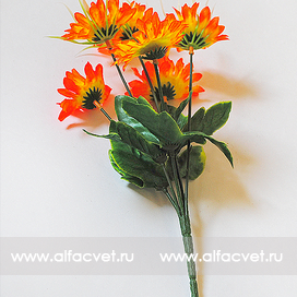 искусственные цветы букет ромашка с осокой цвета оранжевый 2