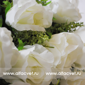 искусственные цветы розы цвета белый 6