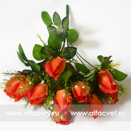 искусственные цветы розы цвета розовый 5