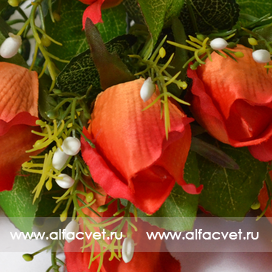 искусственные цветы розы цвета розовый 5