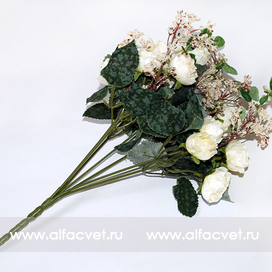 искусственные цветы букет роз цвета белый 6