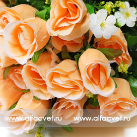 искусственные цветы букет роз цвета чайный 3