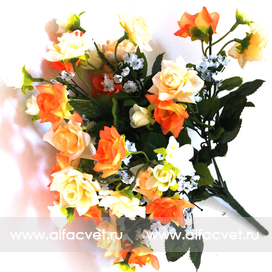 искусственные цветы розы цвета оранжевый 2