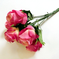 искусственные цветы букет роз цвета малиновый 11