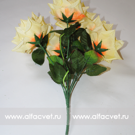 искусственные цветы розы цвета кремовый 24