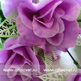 искусственные цветы букет роз цвета фиолетовый 7