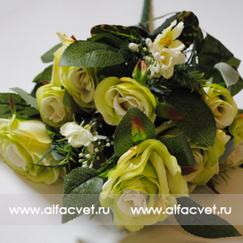 искусственные цветы розы цвета салатовый 39