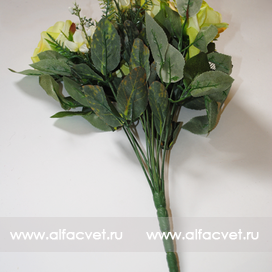 искусственные цветы розы цвета салатовый 39