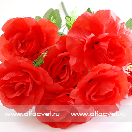 искусственные цветы розы цвета красный 4