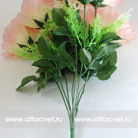 искусственные цветы розы цвета розовый 5