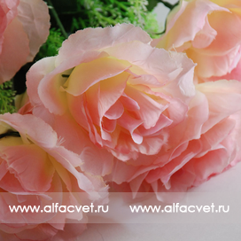 искусственные цветы розы цвета розовый 5