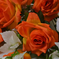 искусственные цветы букет роз с гладиолусом и папоротником цвета оранжевый 2