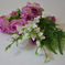 искусственные цветы букет роз с гладиолусом и папоротником цвета сиреневый 8