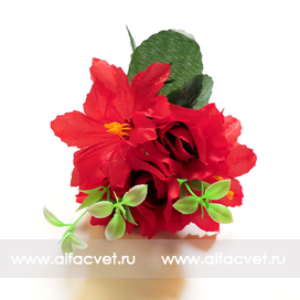 искусственные цветы роза-колокольчик цвета красный 4