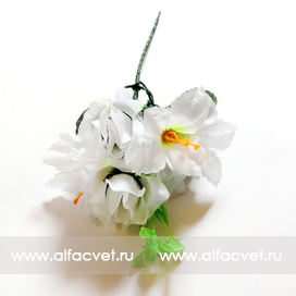 искусственные цветы роза-колокольчик цвета белый 6