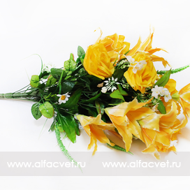 искусственные цветы роза-лилия цвета желтый 1