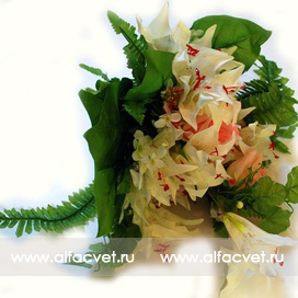 искусственные цветы роза-лилия цвета светло-розовый 9