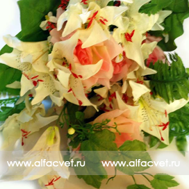 искусственные цветы роза-лилия цвета светло-розовый 9