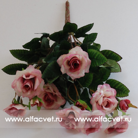 искусственные цветы маленькие розы цвета розовый 5