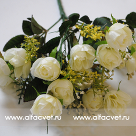 искусственные цветы роза маленькая цвета белый 6