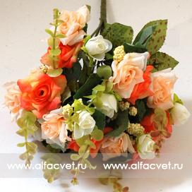 искусственные цветы маленькие розы цвета оранжевый 2
