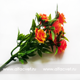 искусственные цветы букет роз пластик цвета оранжевый 2