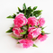 искусственные цветы букет роз пластик цвета розовый 5