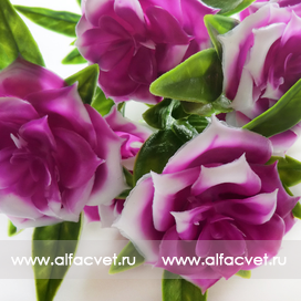 искусственные цветы букет роз пластик цвета фиолетовый 7