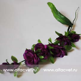искусственные цветы ветки роз цвета фиолетовый 7