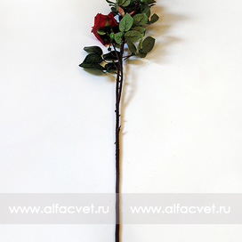 искусственные цветы ветка роз цвета красный 4