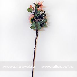 искусственные цветы ветка роз цвета светло-розовый 9