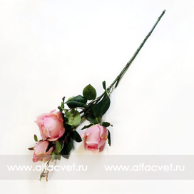искусственные цветы ветка роз цвета розовый 5