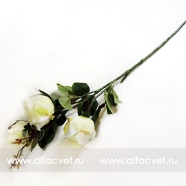 искусственные цветы ветка роз цвета белый 6