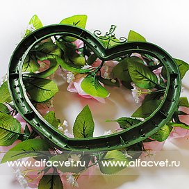 искусственные цветы сердце свадебное цвета розовый 5