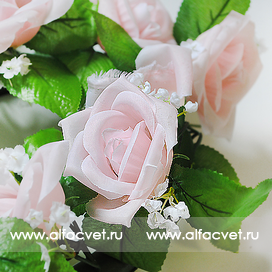 искусственные цветы сердце свадебное цвета светло-розовый 9