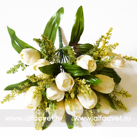 искусственные цветы букет тюльпанов цвета белый 6