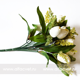 искусственные цветы букет тюльпанов цвета белый 6