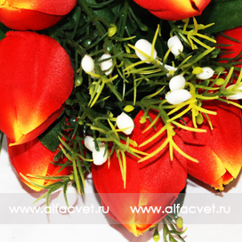 искусственные цветы тюльпаны цвета красный 4